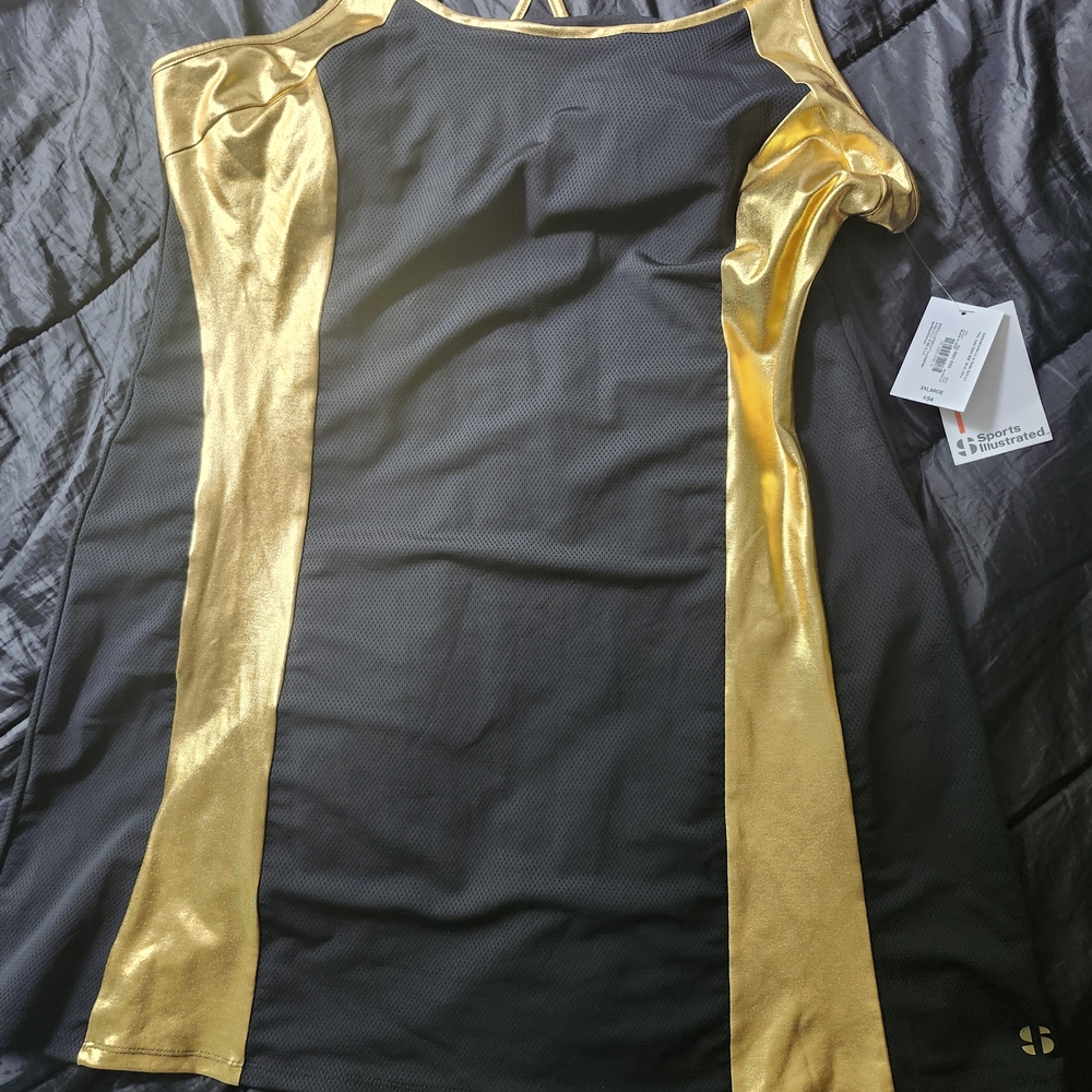 Sports Illustrated Swim Black and Gold Midi Dress